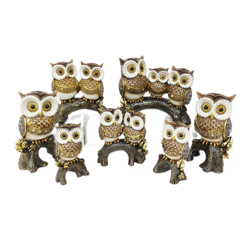 Owl Figurine Polyresin for Crafts Garden Owl Ornaments