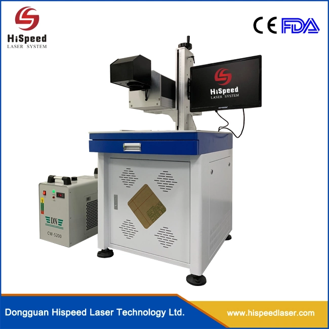 Hispeedlaser Auto PVC / ABS / PMMA / PC / Ak / PU / Ep CO2 Laser Marking System with Glass Tube