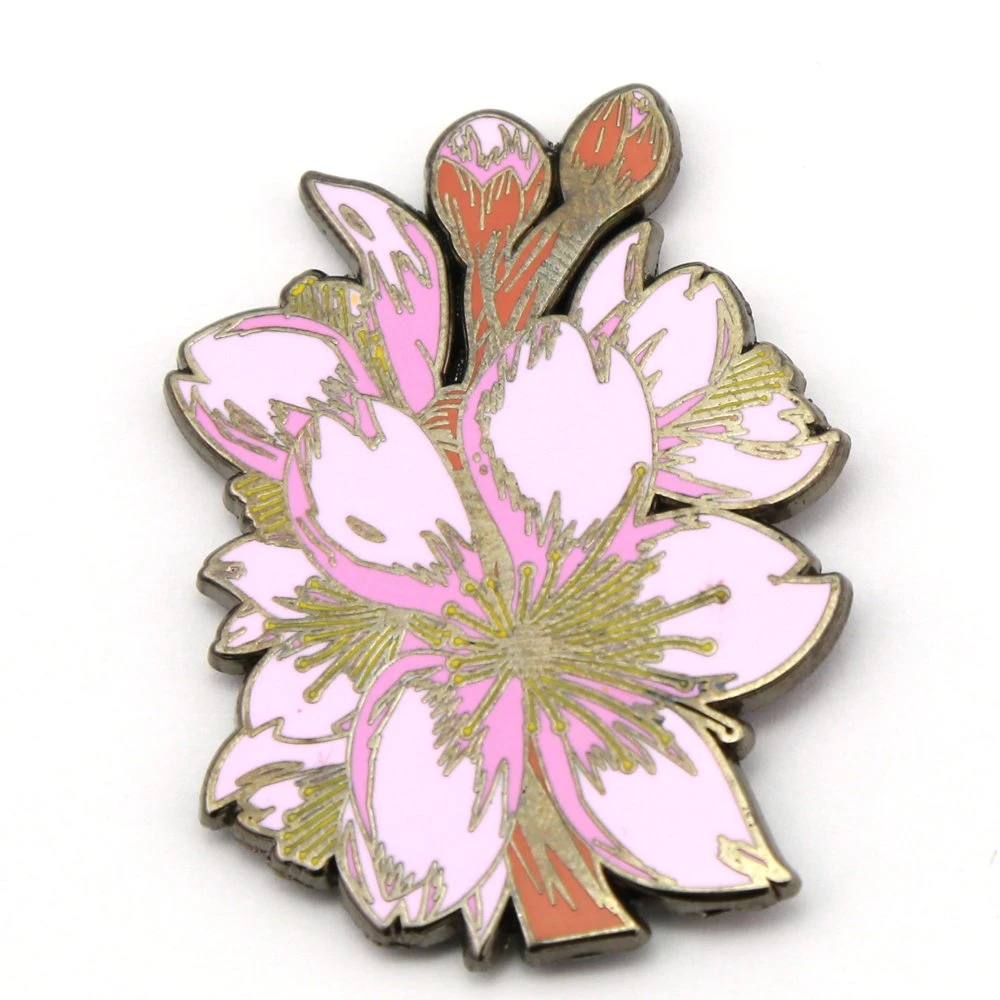 China Wholesale Custom Logo Cartoon Pink Poppy Metal Craft Soft Hat Enamel Badge Brooch Safety Lapel Pins