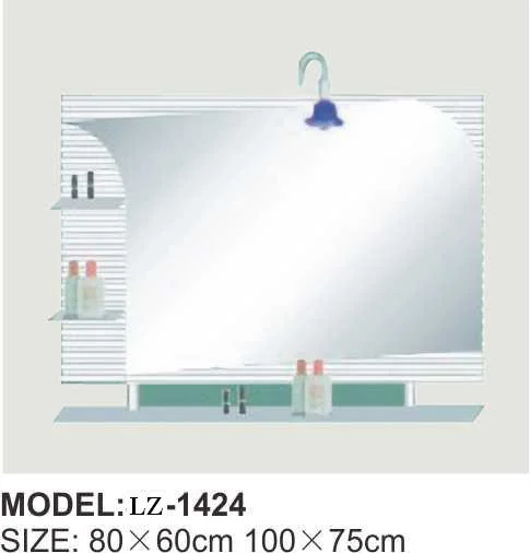 2023 Fashion High quality/High cost performance Light Bathroom Mirror with Double Shelf