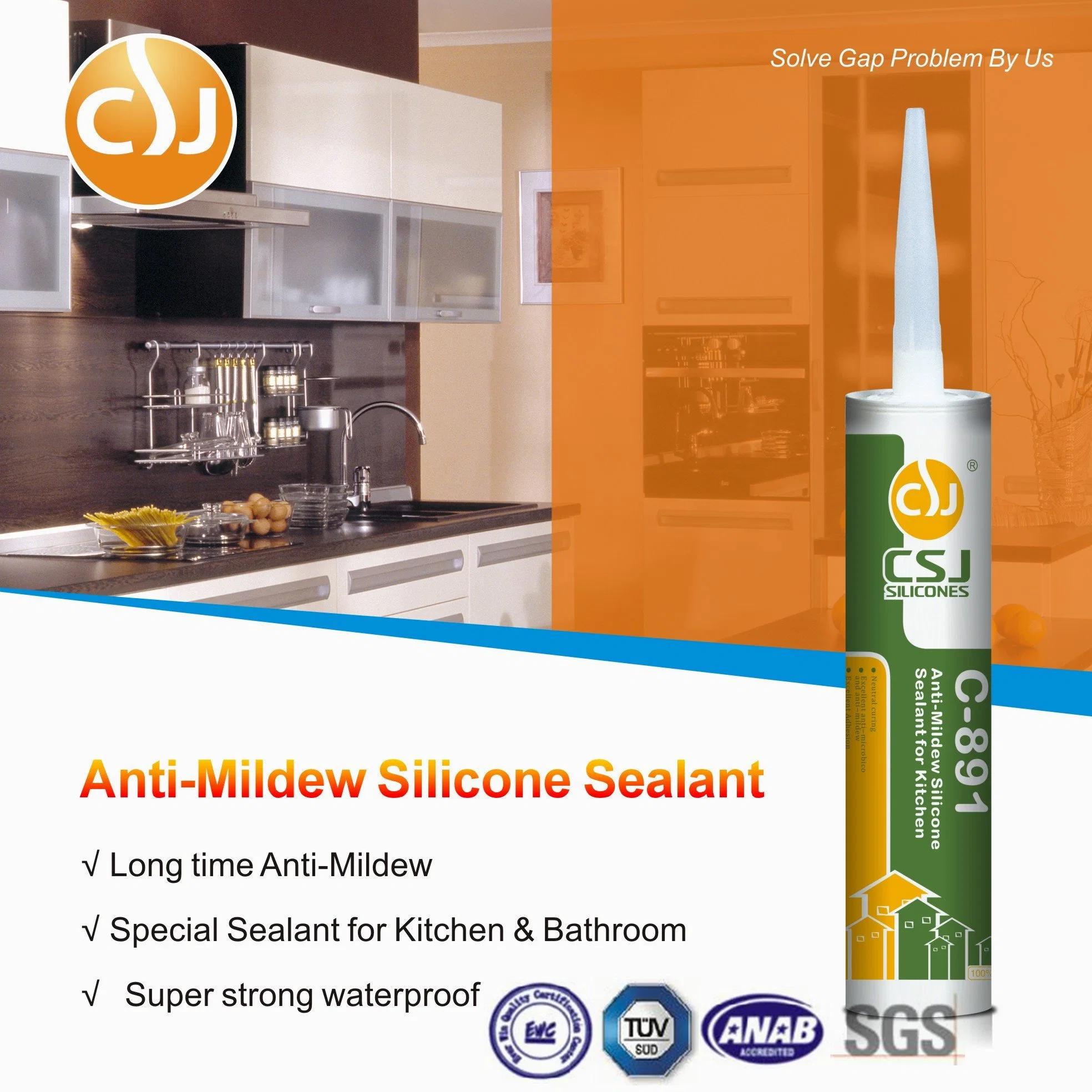 One Component Neutral Silicone Sealant for Corner and Flume