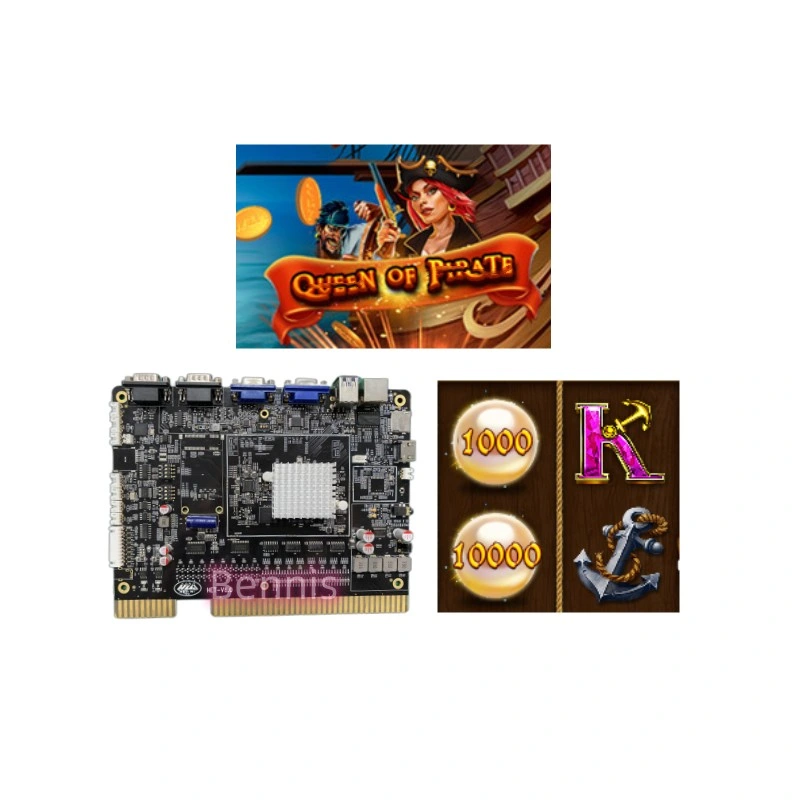 Commerce de gros lot populaire logiciel de jeu carte à circuit imprimé de la Reine de pirate pour Gameroom