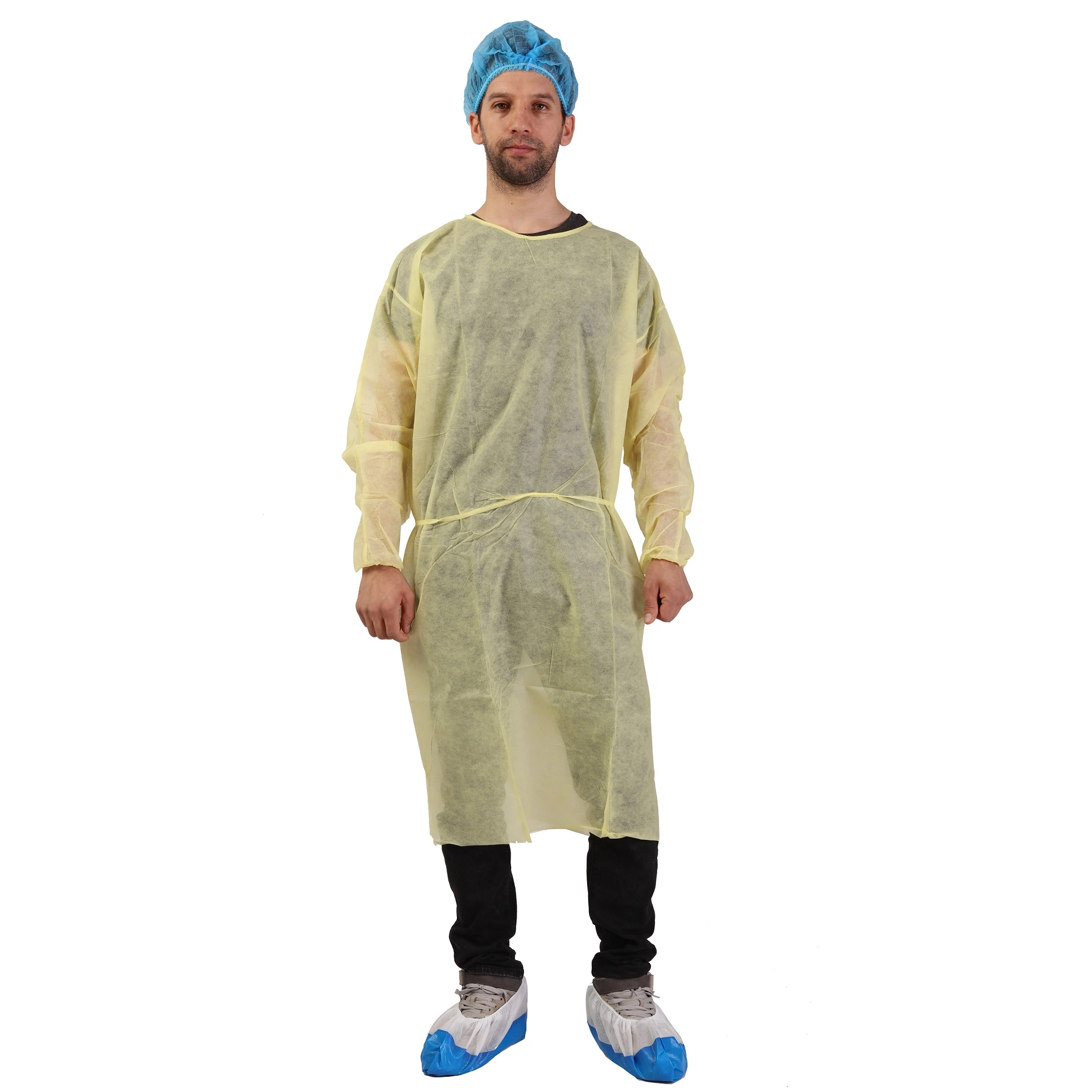 Long Sleeves Isolation Gown Non-Woven Patient Doctor Gowns PP SMS Fabric