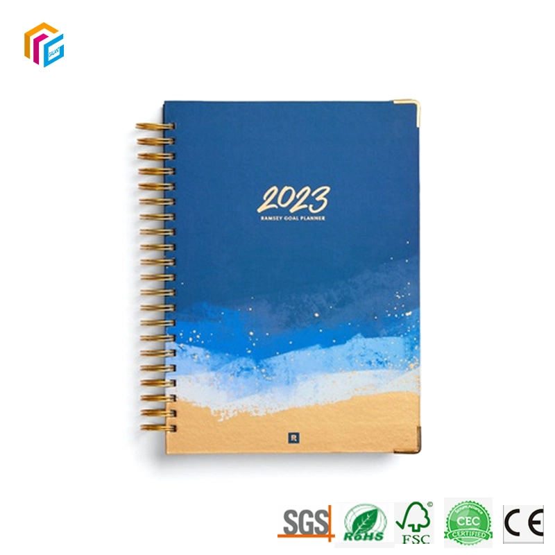 الكمبيوتر الدفتري M5 A4 Spiral Gloil Cover HardCover Wire-O Spiral Planner قرطاسية الطباعة المخصصة