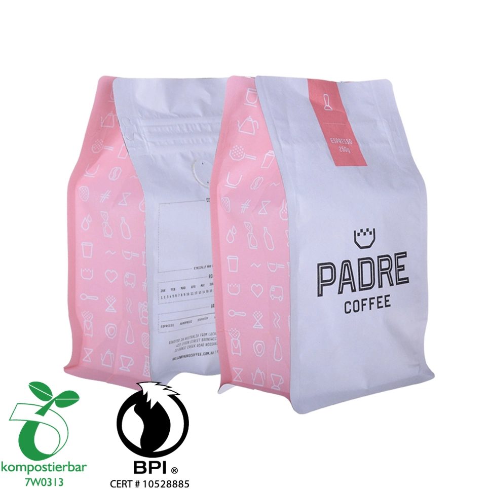 Block Bottom Coffee Bag Plastics Material with Customized Printing