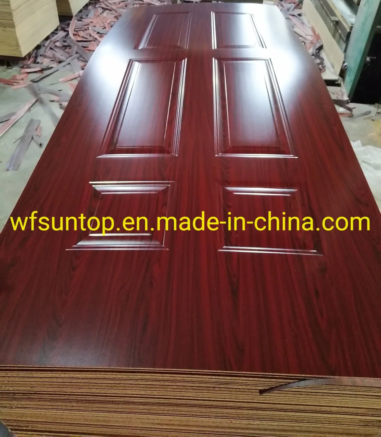 High quality/High cost performance Glossy Melamine HDF/MDF Moulded Door Skin