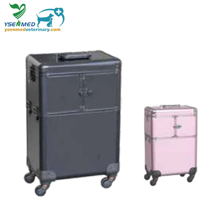 Ystk-608 Equipamento médico Vet Mobile Tool Case com função de arrastamento colapsável Pegas