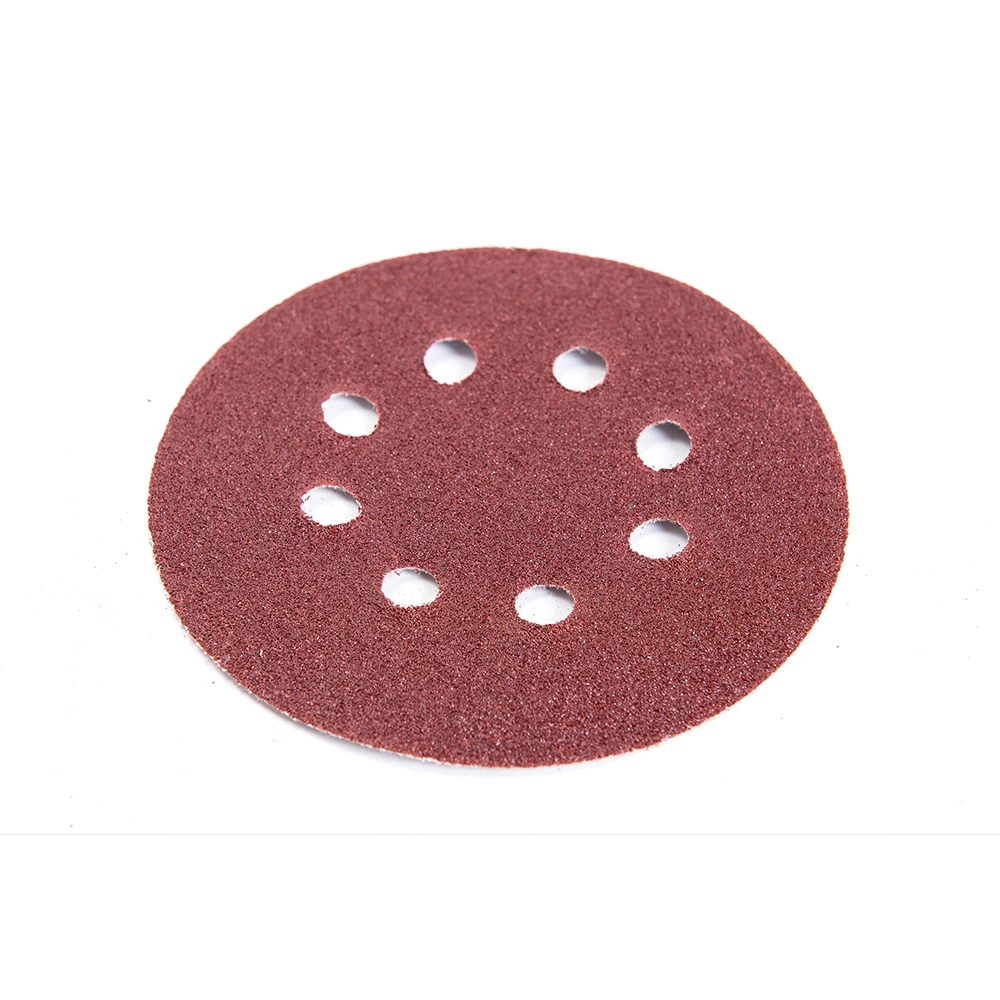 5inch 8holes disco de lijado de óxido de aluminio/ papel de lija de lija de lija en seco/papel abrasivo 60 a 1200 Grisones para Sanding&amp;Polishing