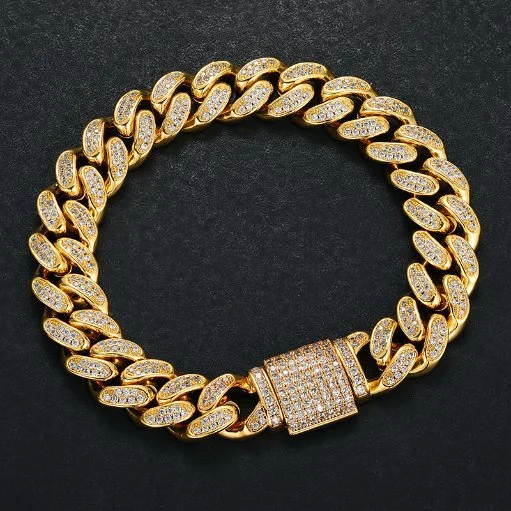 12mm Anchura 925 Plata esterlina Iced hacia fuera VVS Moissanite con Gra Certificación Pulsera enlace Cubano Joyas Hiphop para hombres mujeres