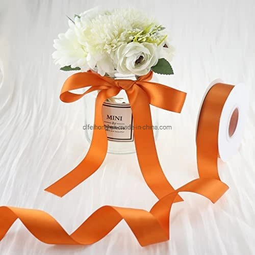 Polyester/Nylon Custom Logo Printed Double Face Solid Satin Ribbons for Gift Box Packing/ Christmas Birthday Wedding Decoration