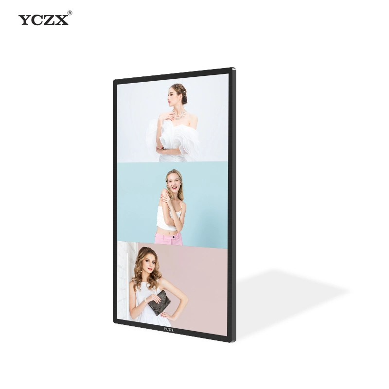 Portable 75 Inch Capacitive Indoor Ad Player Smart Touch Vertical Video Display