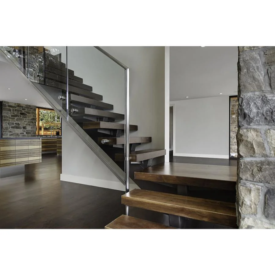 Custom-Made Stainless Steel Metal Handrail Glass/ Wooden Staircase