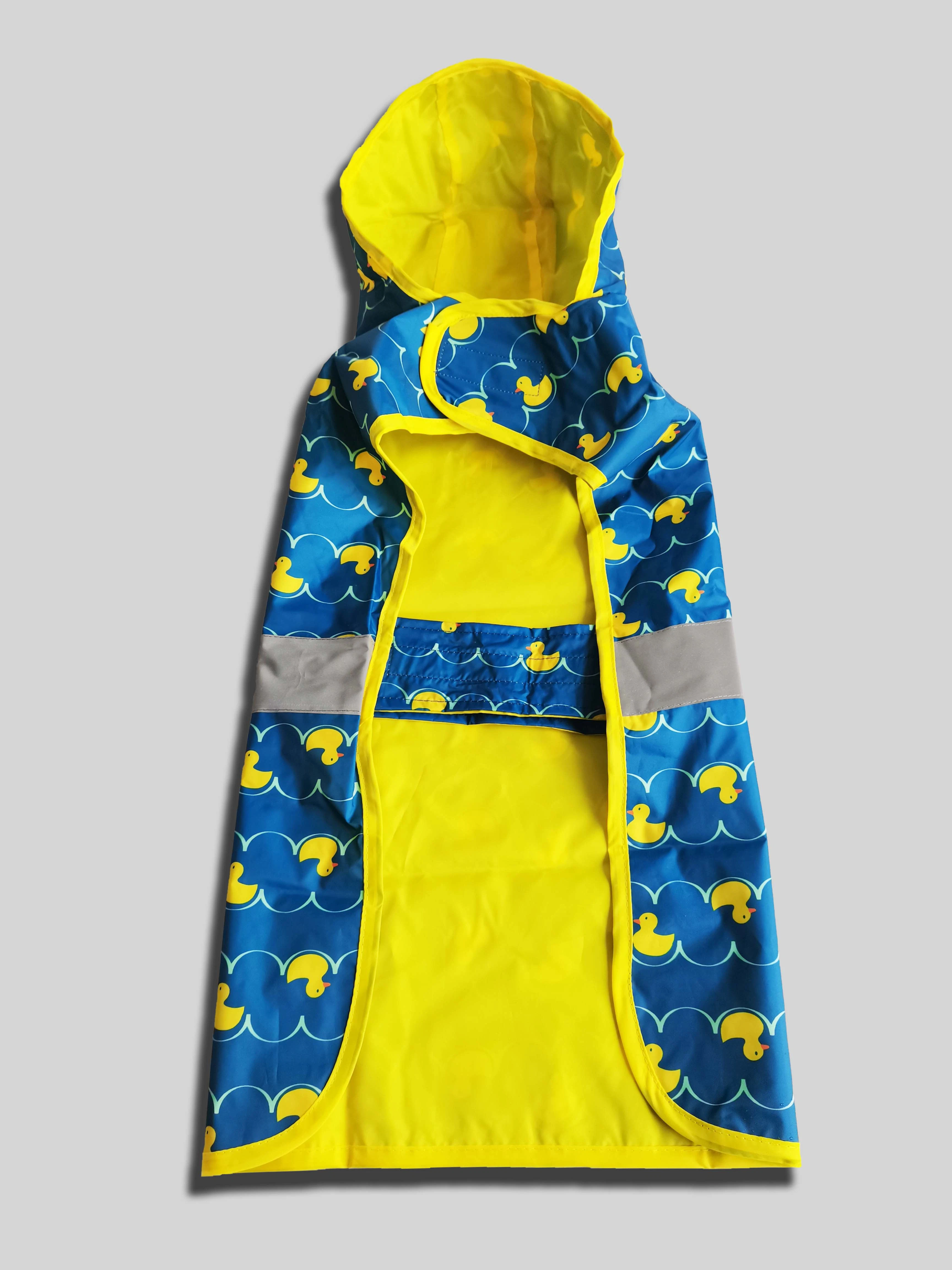 Factory Customized Pattern Quality Light-Weight Waterproof Reflective Rainy Dog Velcro Hoodies Raincoat Clothes Pet Apparel