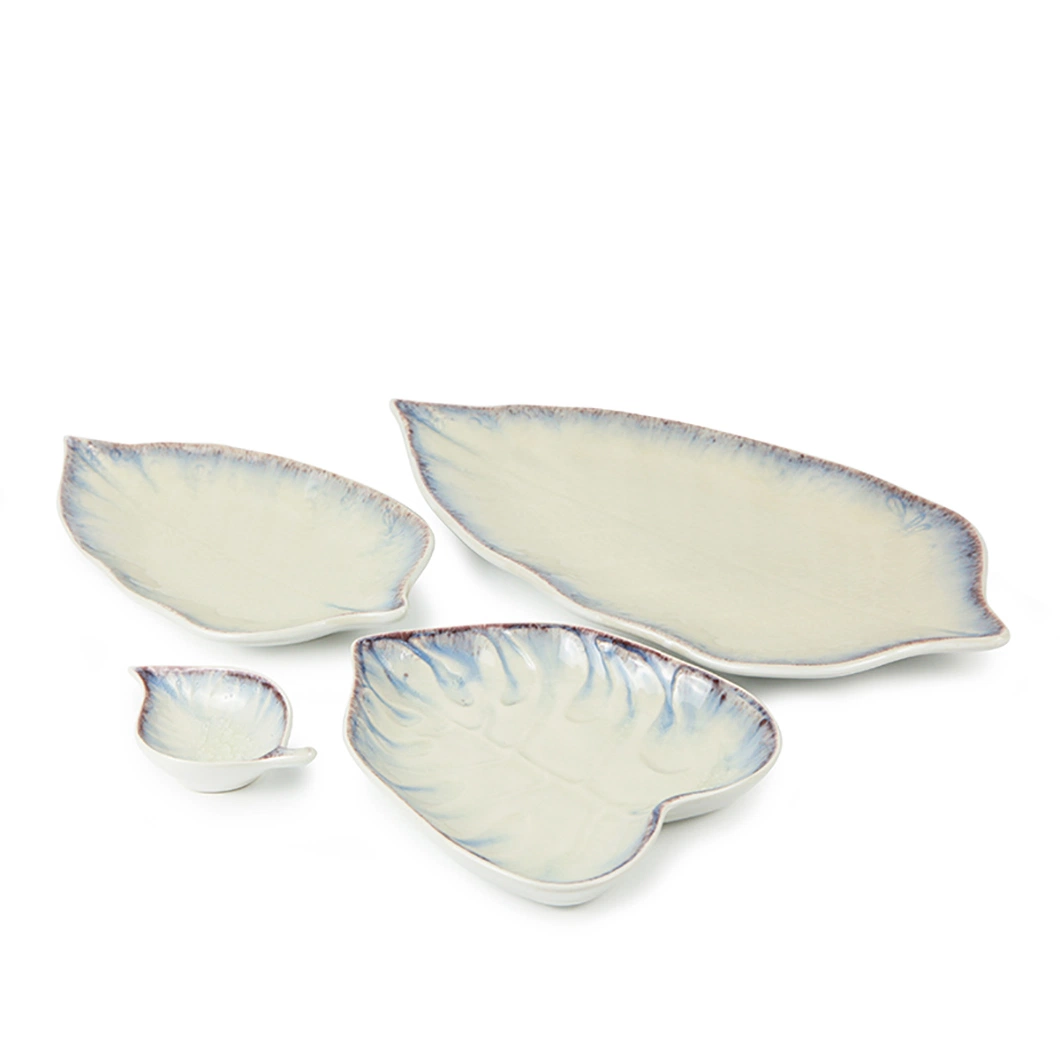 5%off Luxury Catering Service Dishes Dining Ceramic Tableware Leaf Shape Plate Ceramic Ceramic Dinner Set Plates for Gift