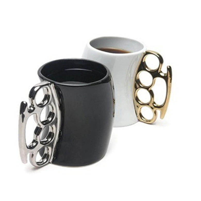 Wholesale/Supplier Creative Ceramic Coffee Mug Cup with Golden/Silvery Handle