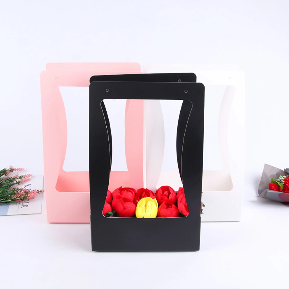 New Simple Portable Paper Box Flower Basket Paper Material Flower Packing Box