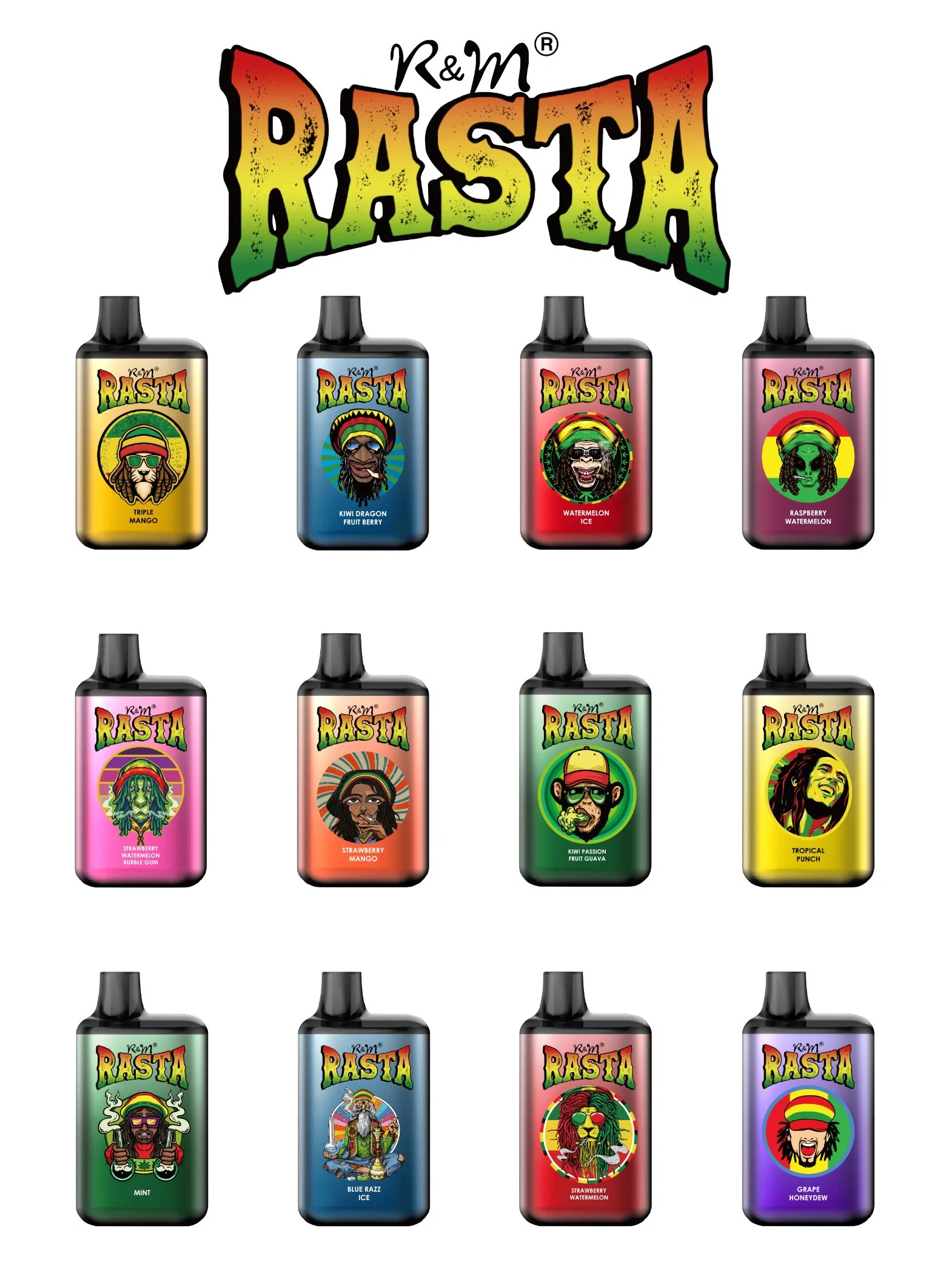 R&amp;M Rasta 5500 Puffs Mesh Coil Großhandel/Lieferant Einweg-Vape Pod 2% 5% Nikotin