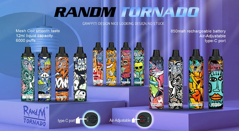 Wholesale/Supplier 6000 Puff R&M Randm Tornado Disposable/Chargeable Prefilled electronic Vape Pen