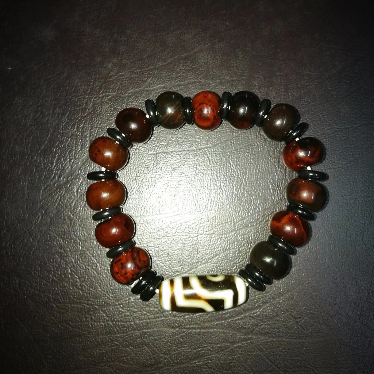 Halb kostbarer Stein-Achat-Buddha-moslemisches wulstiges Armband