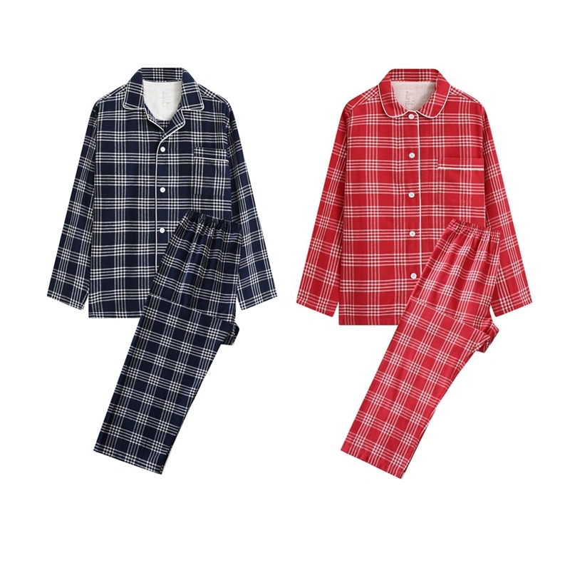 Pijamas de algodão Pajamas Neise para mulheres vestido de dormir conjunto Flannel Pajama