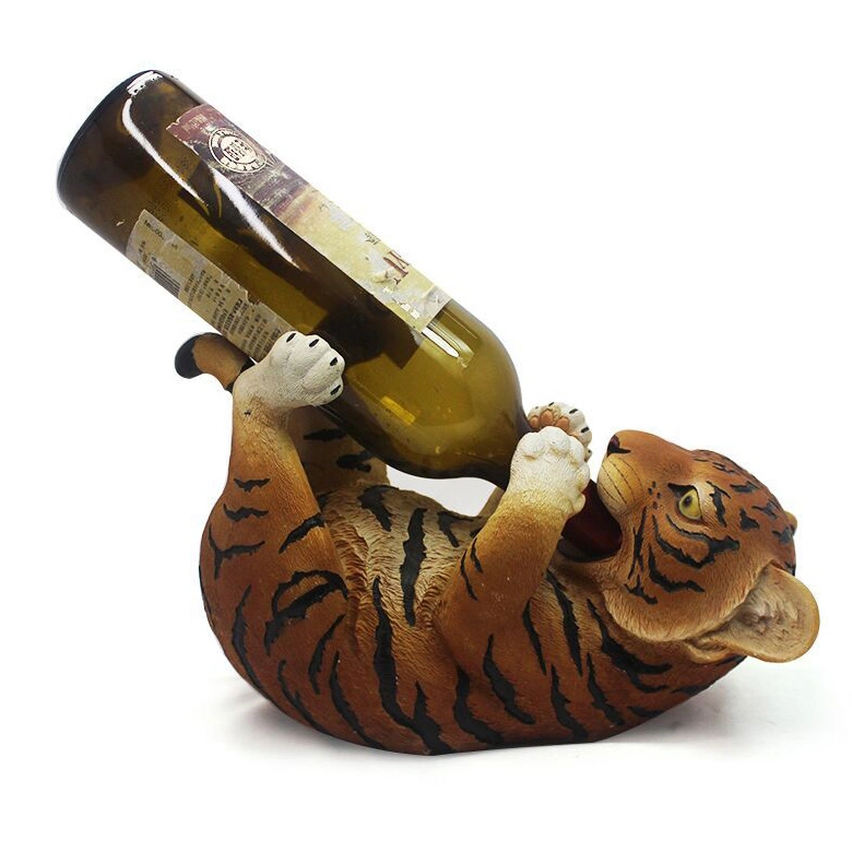 Cheap Animal Tiger Resin Wine Bottle Holder