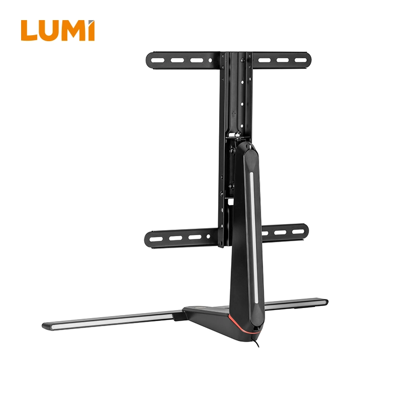 Factory Manufacturer Swivel Free Tilting Adjustable RGB Lighting Gaming Tabletop TV Stand