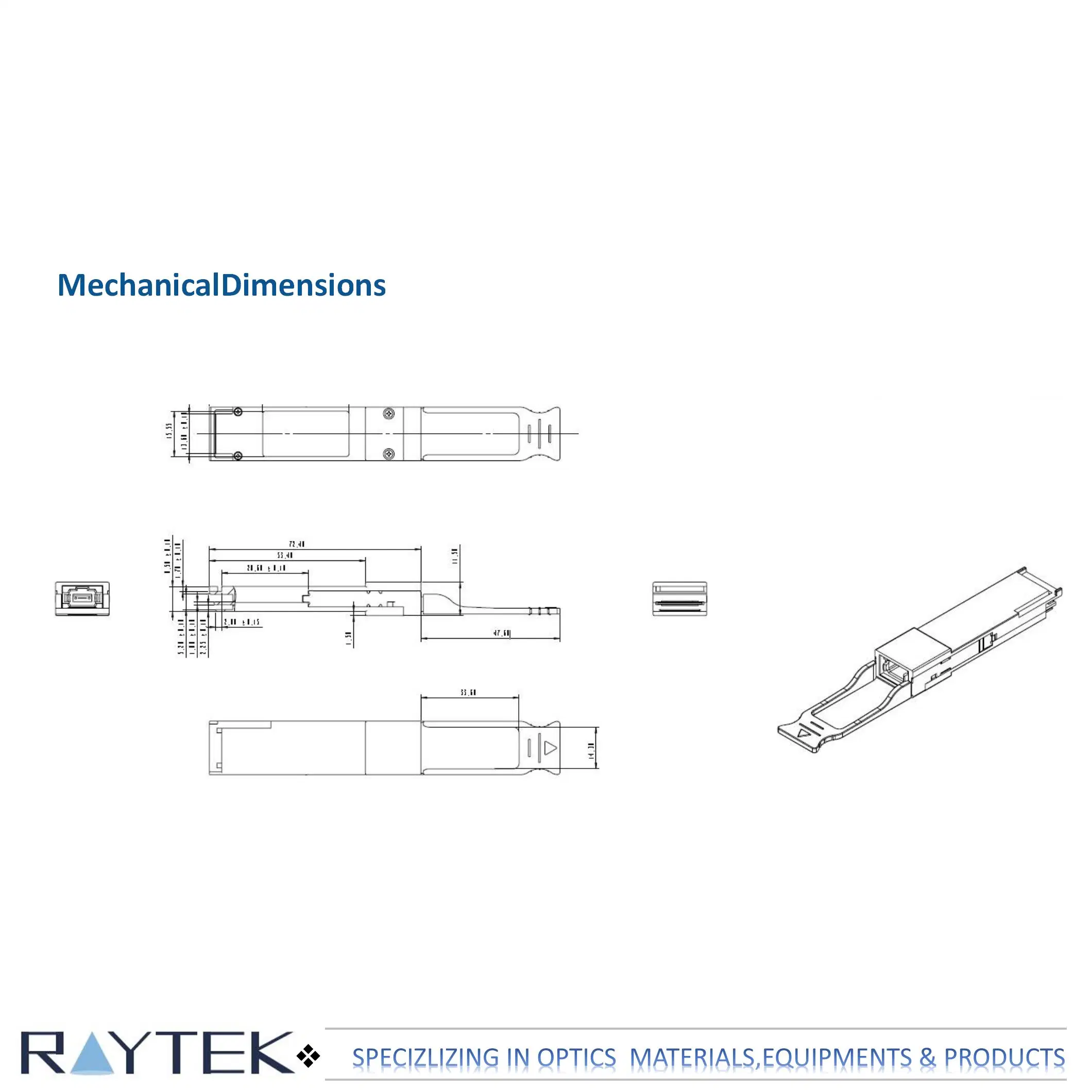 100g QSFP28 SR4, conector MPO, 70m no conector OM3/fibra óptica