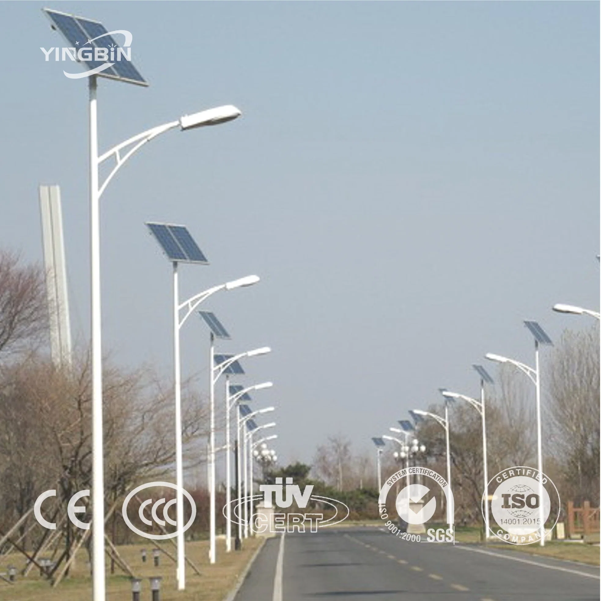 LED Light Wind Solar Street Light Solar Outdoor Light 24V35W Solar Panel with Street Steel DC Aluminum