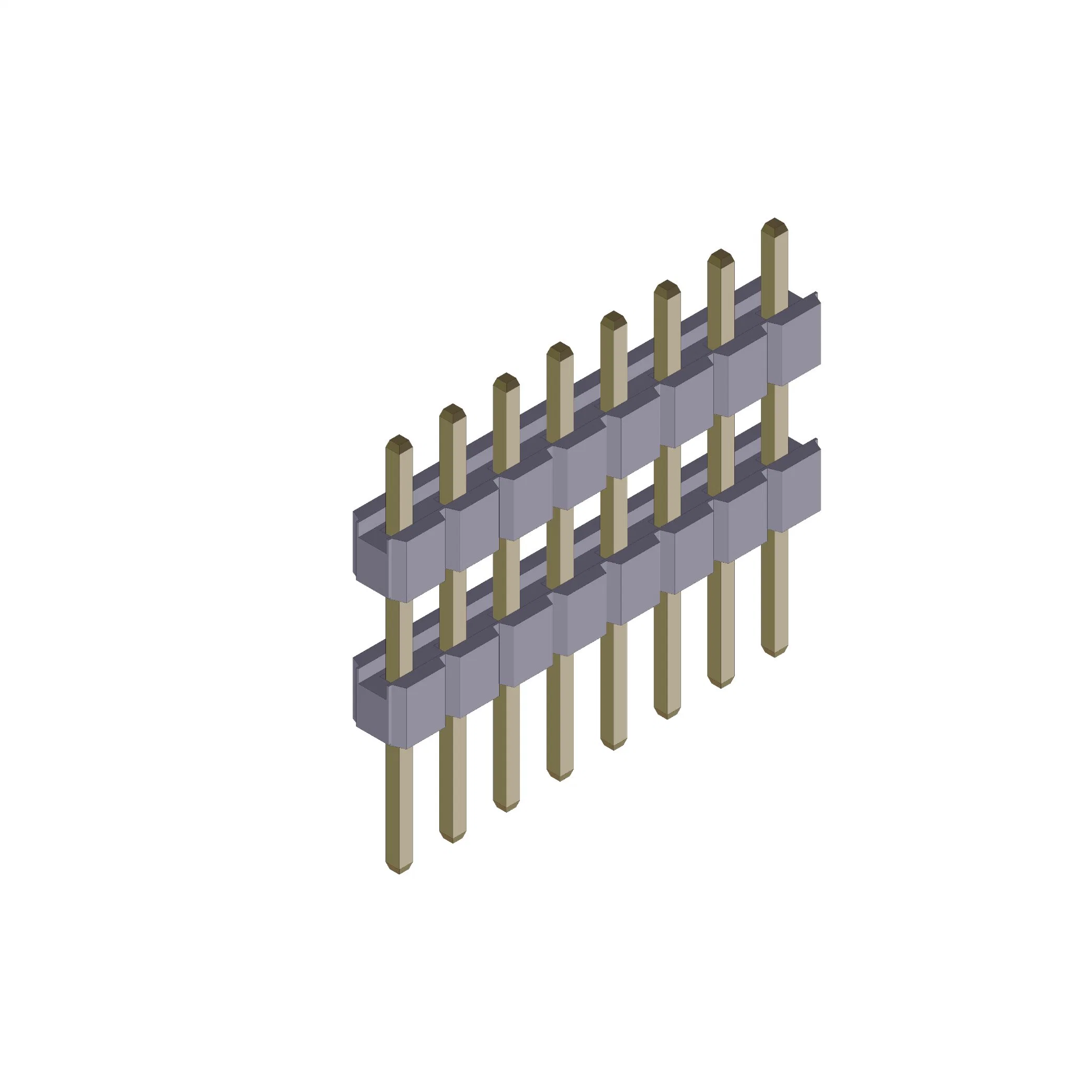 Conseil étamé Surface horizontale de verrouillage de carte à carte de montage, d'alimentation, carte à fil de signal de courant élevée LCP 0.200" (5,08 mm) Hauteur de la broche du connecteur de barre de coupe