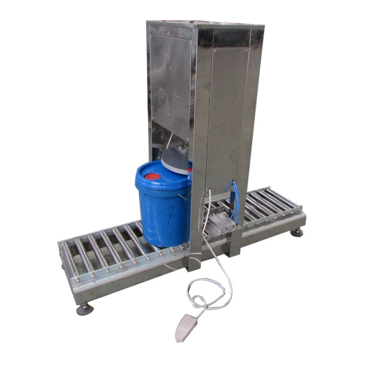 Paint Semi Automatic Bucket Lid Press Capper Bucket Weighing Capping Machine