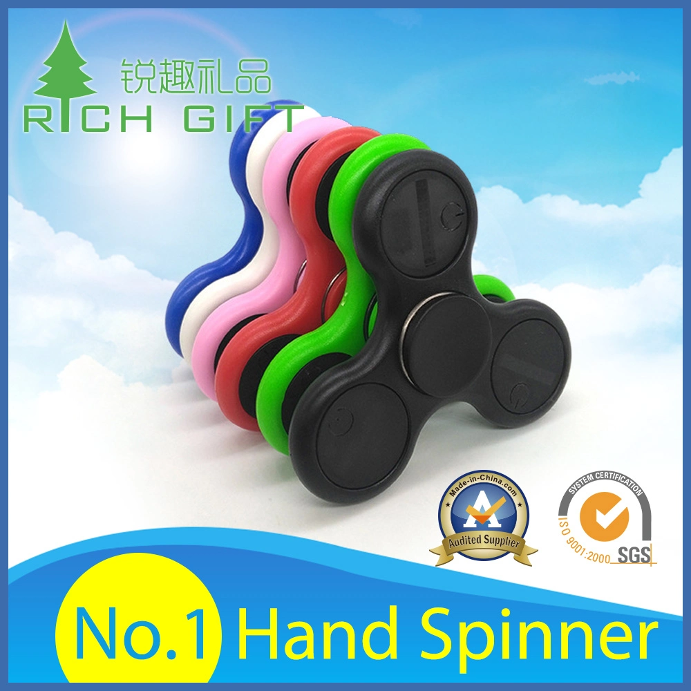 Factory Direct Hand Toy Fingertip/Finger Tri Gyroscope Fidget Spinner/Plastic/Metal/Bearing/Aluminum/LED Light/Ball/Gyro/Rainbow EDC Stress Hand Spinner