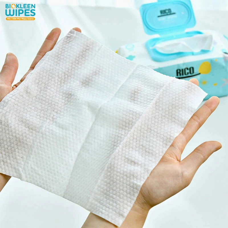 Biokleen Free Samples Private Label 100CT Organic Cotton Biodegradable Wet Tissue Hygiene Eco-Friendly Outdoor 100% Bamboo Baby Wet Wipes