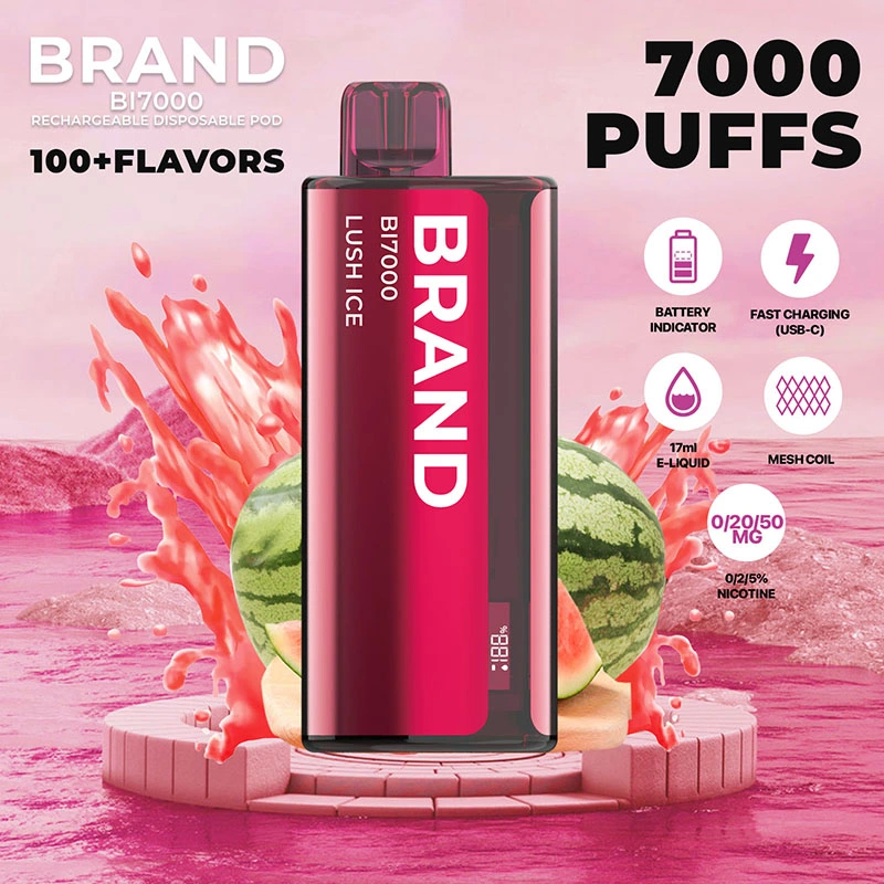 56 sabores regulares 7000 Original Puffs Vape descartável Caneta 2% 5% 850mAh Tipo C isqueiros recarregáveis Mini-e-	Amazônia maços de cigarros Electrónicos