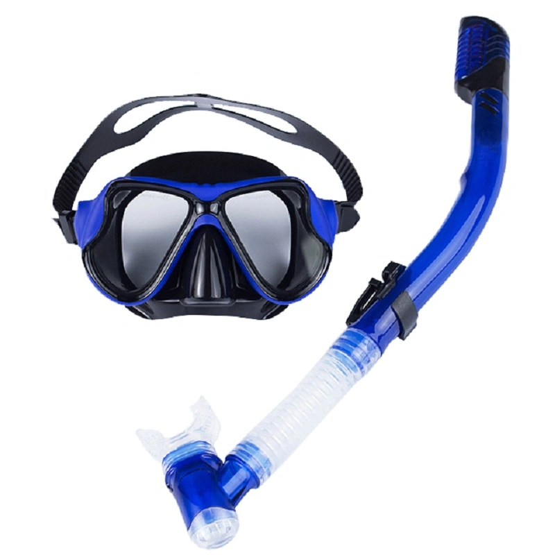 Junior Adult Tempered Glass Diving Mask Scuba snorkel Full Dry Equipamento do conjunto de mergulho do kit de máscara facial