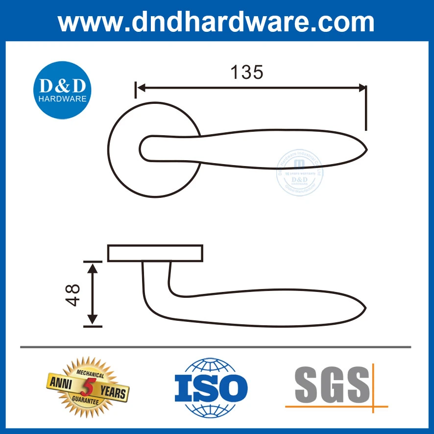 Euro Apartment Entrance Indoor Door Handle Lever for Academic Project