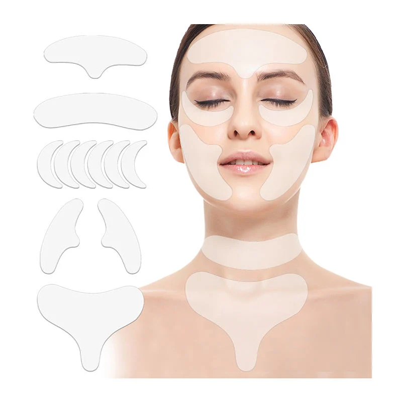 Face Smoothing Anti-Wrinkle Forehead Pads Forehead Patch 11 PCS Facial Pad Set Anti Wrinkle Silicone Pad for Neck