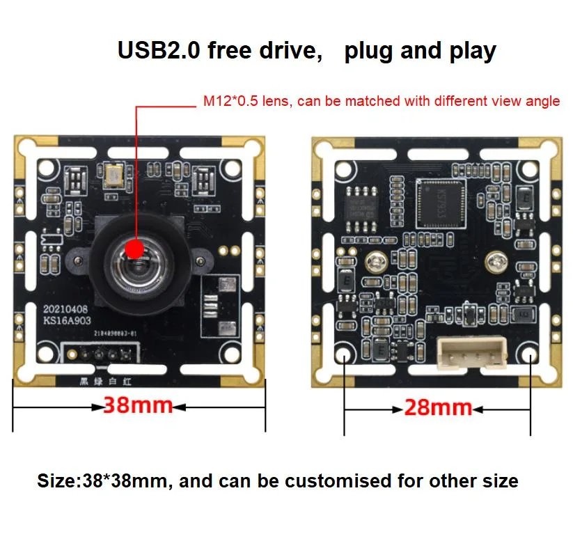 16MP HD Camera Module with Imx298 Sensor USB Free Drive Interface ID Photo and Industry Detection