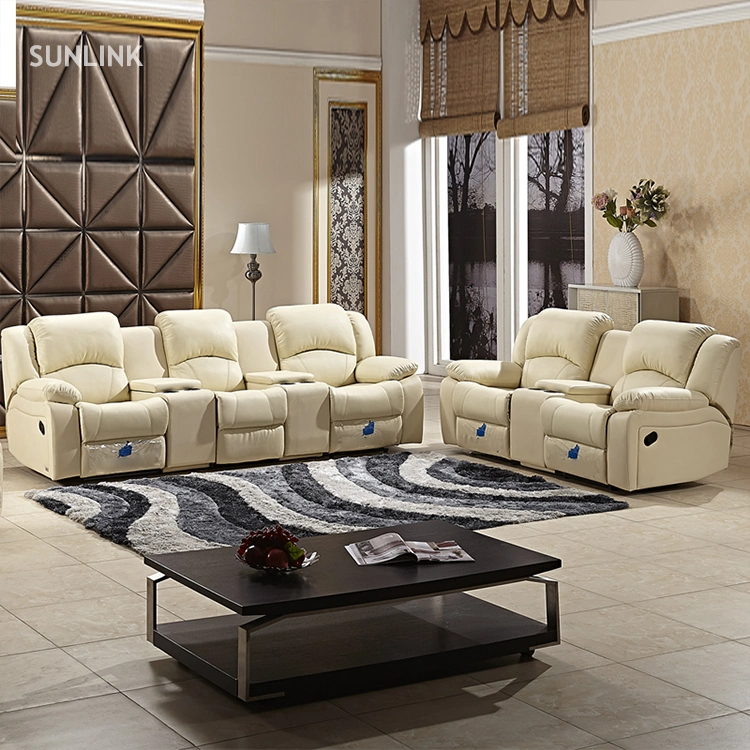 Factory Wholesale/Supplier Italian Design Living Room Theater Leather Sofa Set Recliner Sofa