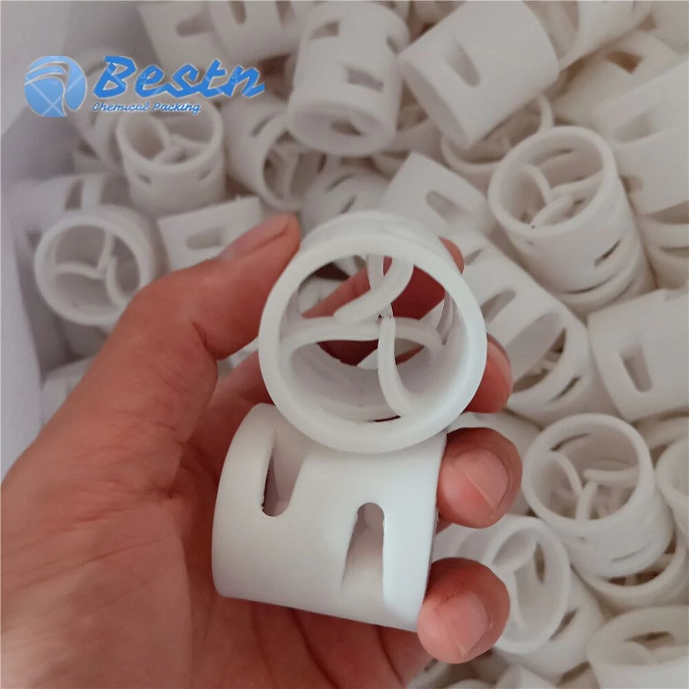 16mm 25mm 50mm 100mm plástico PP PVC PVDF Pall PTFE Embalaje químico de anillo para embalaje de torre