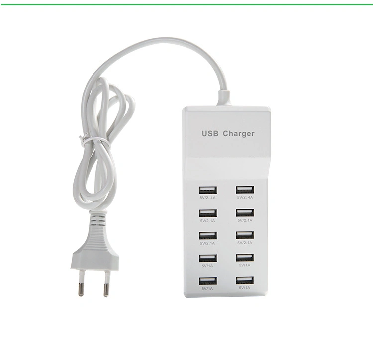 Manufacturer Direct Supply Multiport Charger Station 10A Huawei Apple Mobile Phone Smart Electrical Products Multi USB DC5V2.4A EU Us UK Au Plug