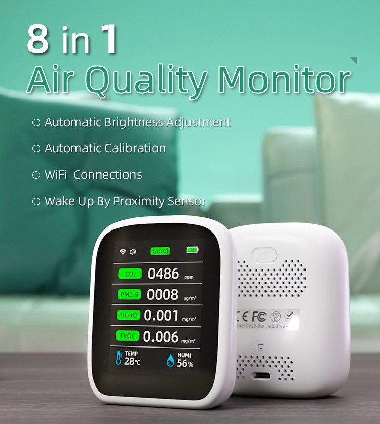 Hochgenaues PM2,5-Gas-Analysegerät für den Innenbereich, Luftqualitätsmonitor USB Partikelzähler Pm2,5 Des Detektors Pm2,5