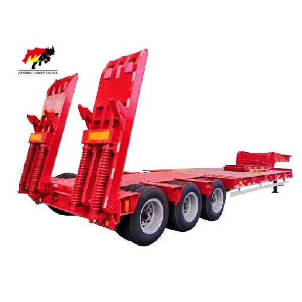 High Loading Capacity Manufacturers Low-Bed Semi Trailer Heavy Load 3 Axle Low Platform Semi Trailer Low-Boy Truck Semi Trailer