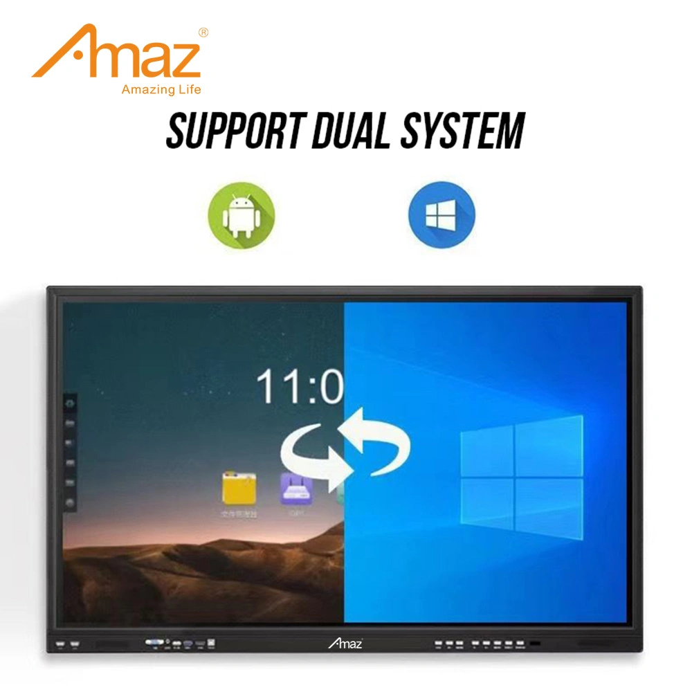 98" pantalla para tocar con Android 4+32g Windows Sistema Dual TV