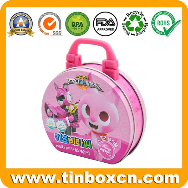 Customize Sandwich Shape Metal Tinplate Lunch Box with Handle