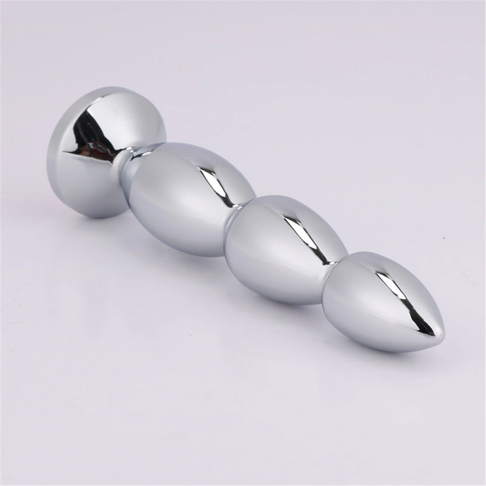 Silver Color Aluminium Alloy Butt Plug Metal Long Butt Plug with Jewel