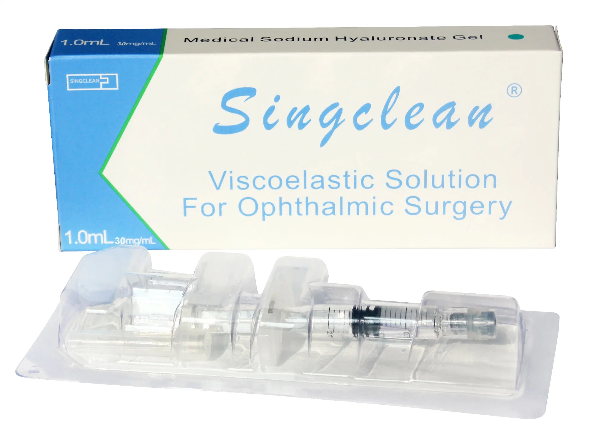 Con la impresión de logotipo de dos años productos oftalmológicos dispositivo Viscosurgical Singclean