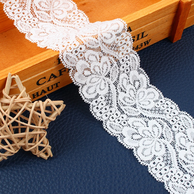 Raschel 90%Nylon 10%Elastane Stretch Lace Trim for Wedding Lace Fabric