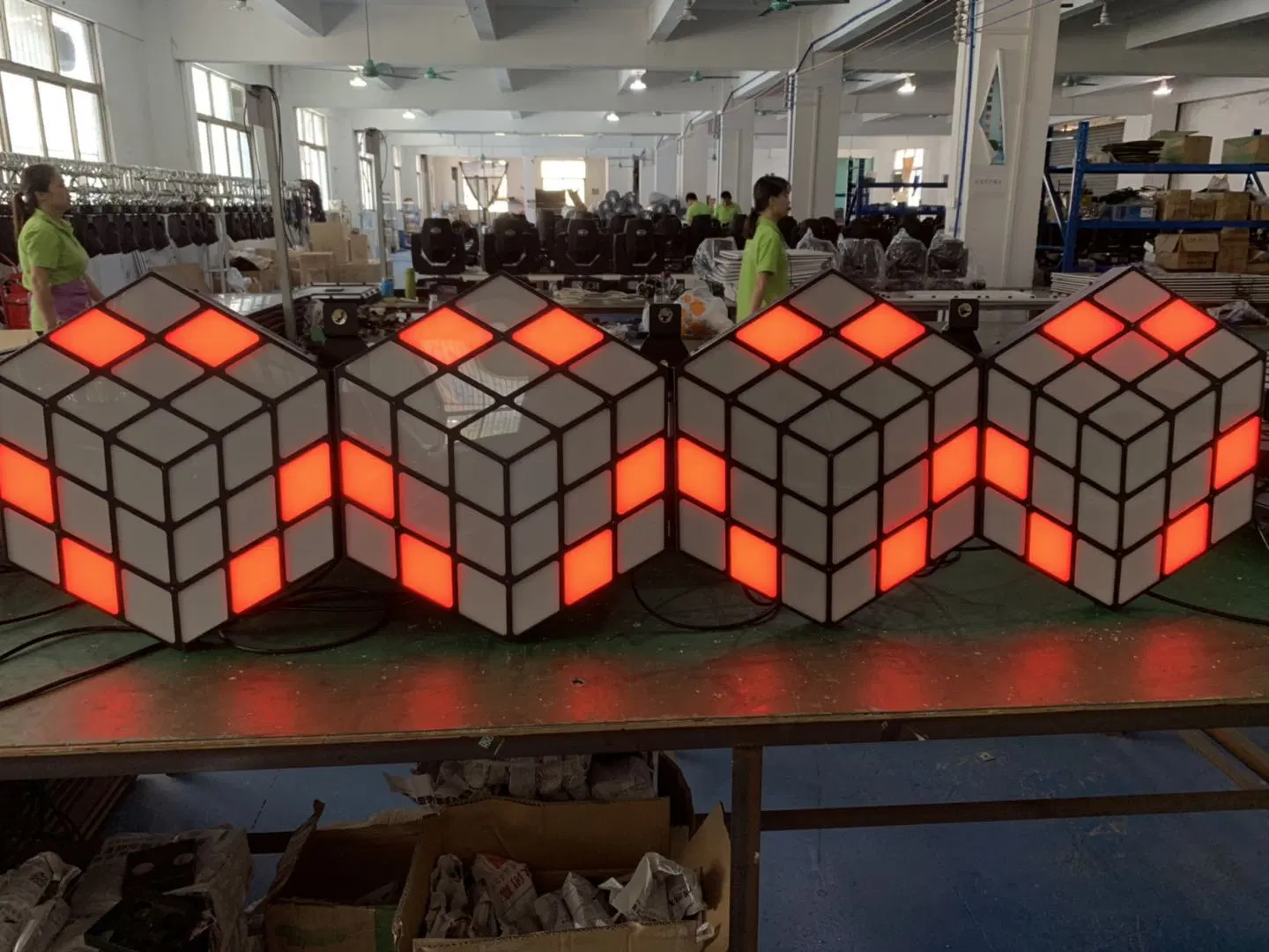 3D LED Magic Cube Wall for Wedding Party Stage DJ Disco Night Club Backdrop