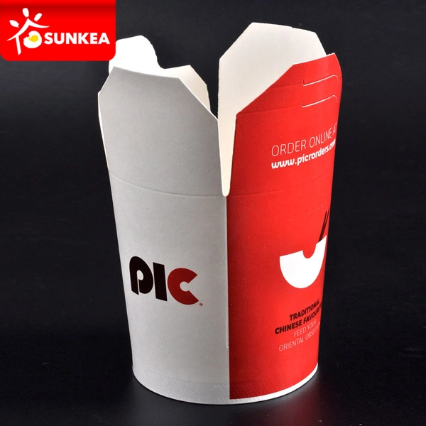 Wholeale Disposable Take Away Food Grade Customized Paper Food Container with Handle / Without Handle