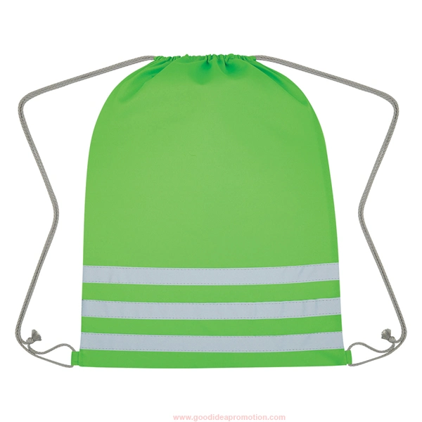 Green Drawsrings Bag, School Bag, Promotional Bag, Gift Bag, Polyester Bag, Sport Bag